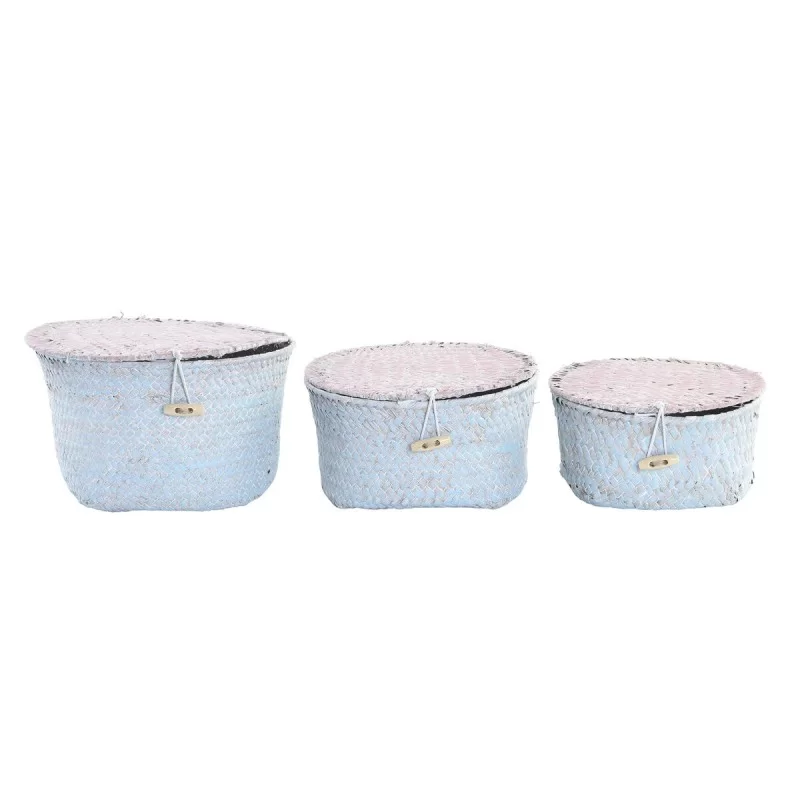 Basket set DKD Home Decor Metal Mediterranean Boho 30 x 40 cm 20 x 20 x 12 cm