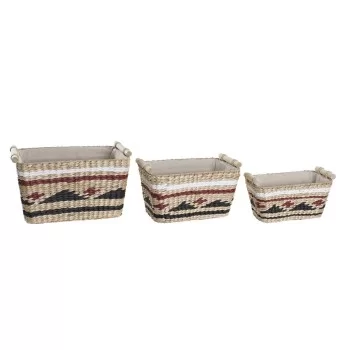 Basket set DKD Home Decor Polyester Colonial Fibre (39 x...