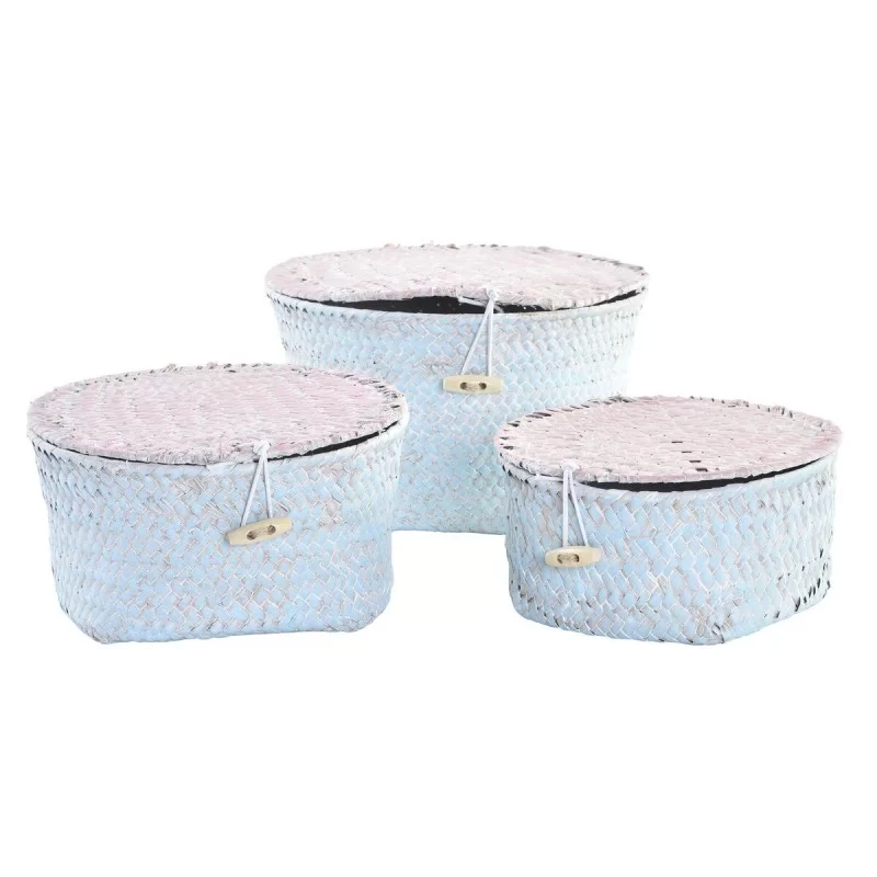 Basket set DKD Home Decor Metal Mediterranean...