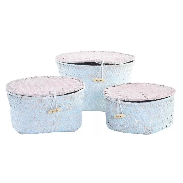 Basket set DKD Home Decor Metal Mediterranean Boho 30 x 40 cm 20 x 20 x 12 cm