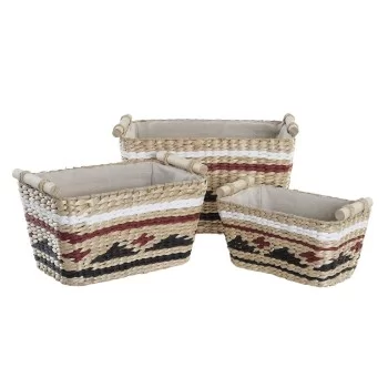Basket set DKD Home Decor Polyester Colonial Fibre (39 x... 2
