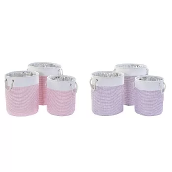 Basket set DKD Home Decor Polyester 40 x 40 x 49 cm (2...