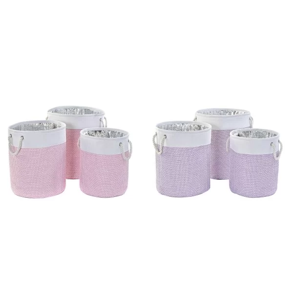 Basket set DKD Home Decor Polyester 40 x 40 x 49 cm (2 Units)
