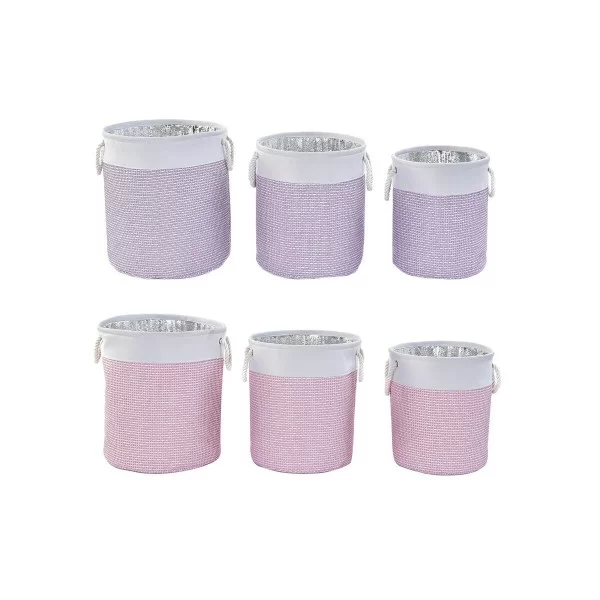 Basket set DKD Home Decor Polyester 40 x 40 x 49 cm (2 Units)
