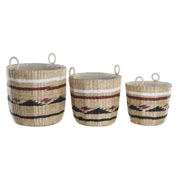 Basket set DKD Home Decor Polyester Colonial Fibre (38 x...