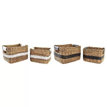 Basket set DKD Home Decor White Black Natural White/Black...