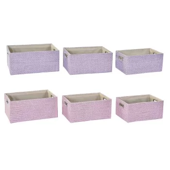 Basket set DKD Home Decor 40,5 x 27,5 x 18 cm Polyester...