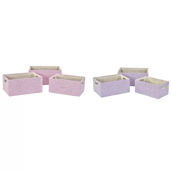 Basket set DKD Home Decor 40,5 x 27,5 x 18 cm Polyester (2 Units)