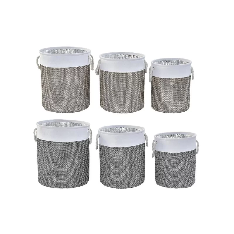 Basket set DKD Home Decor Polyester 40 x 40 x...