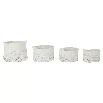 Basket set DKD Home Decor White Black Boho 36 x 36 x 33...