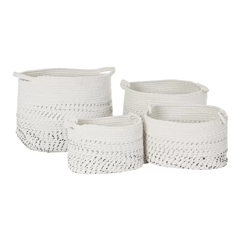 Basket set DKD Home Decor White Black Boho 36 x...