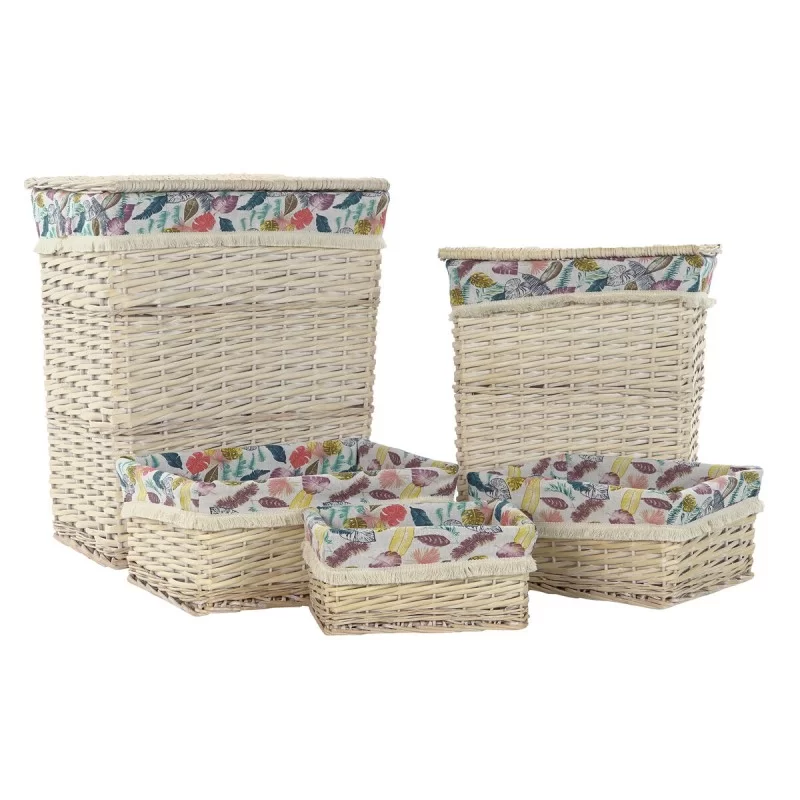 Basket set DKD Home Decor Polyester wicker (47...