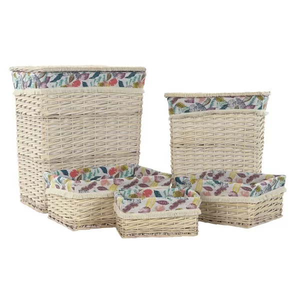 Basket set DKD Home Decor Polyester wicker (47 x 35 x 56 cm)