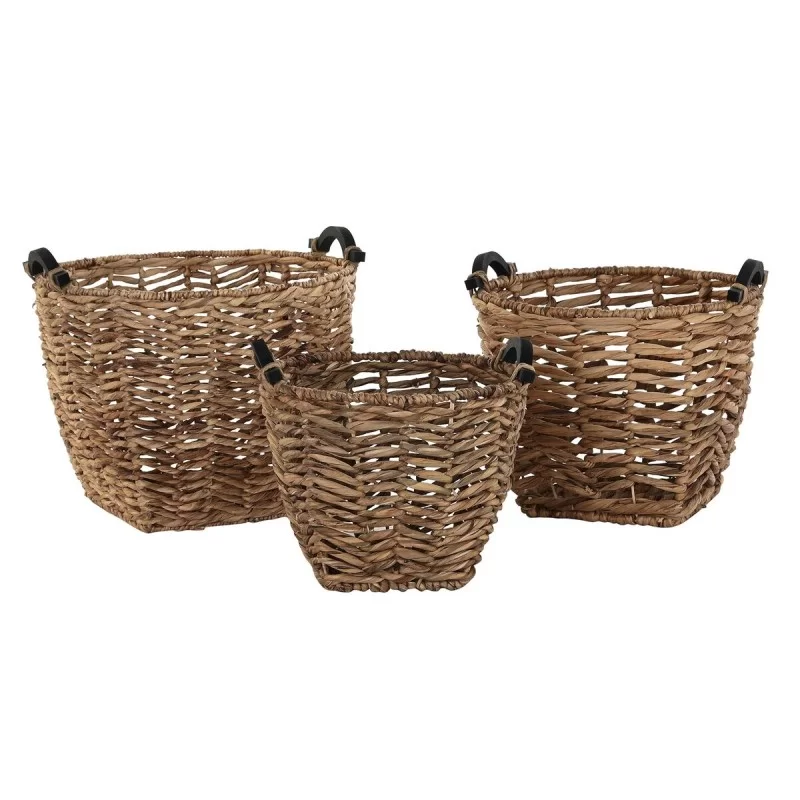 Basket set DKD Home Decor Wood Colonial Fibre...
