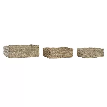 Basket set DKD Home Decor Natural Fibre (39 x 24 x 15 cm)