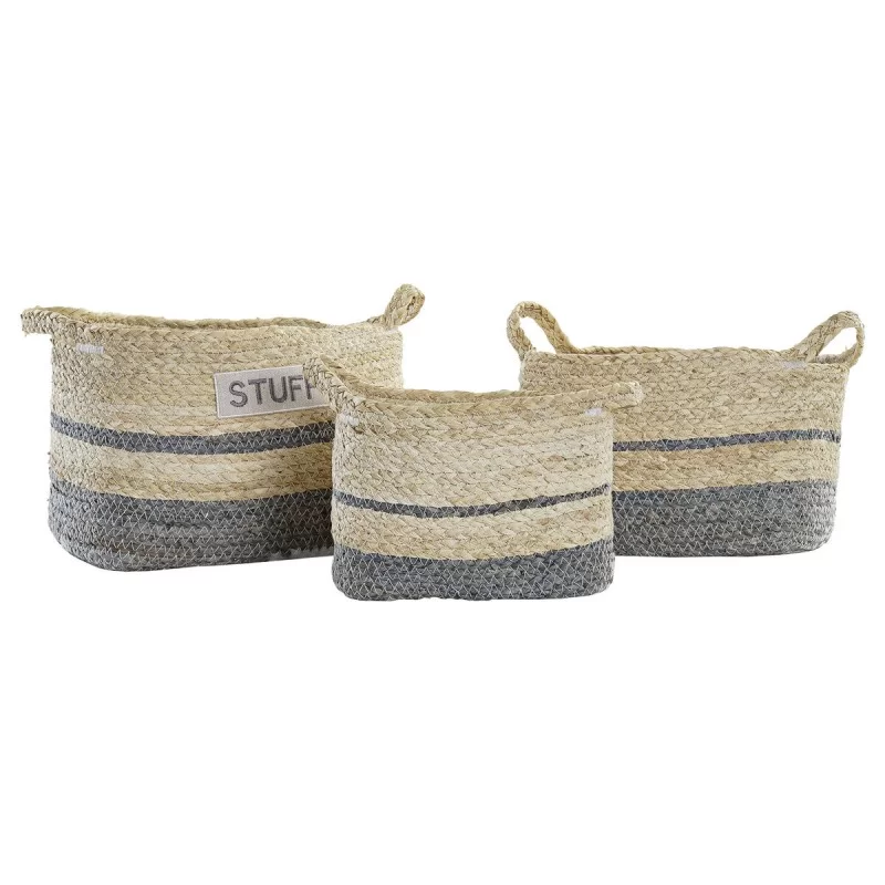 Basket set DKD Home Decor 30 x 20 x 20 cm...