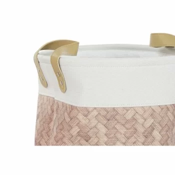 Basket set DKD Home Decor Canvas Polyester 34 x 34 x 35 cm 2