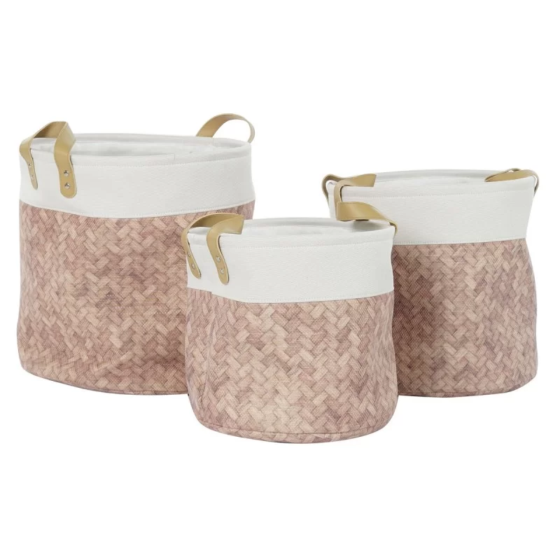 Basket set DKD Home Decor Canvas Polyester 34 x...