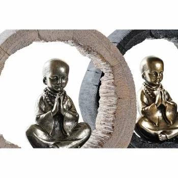 Decorative Figure DKD Home Decor Black Golden Monk... 2