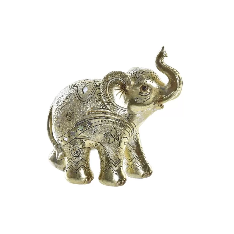 Decorative Figure DKD Home Decor Golden Elephant Colonial 19 x 8 x 18 cm