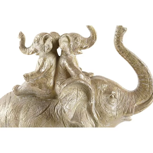 Decorative Figure DKD Home Decor 24 x 10 x 25,5 cm Elephant Golden Colonial