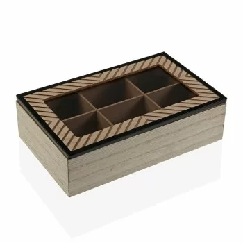 Decorative box Versa Cohen Wood Minimalist MDF Wood (17 x...