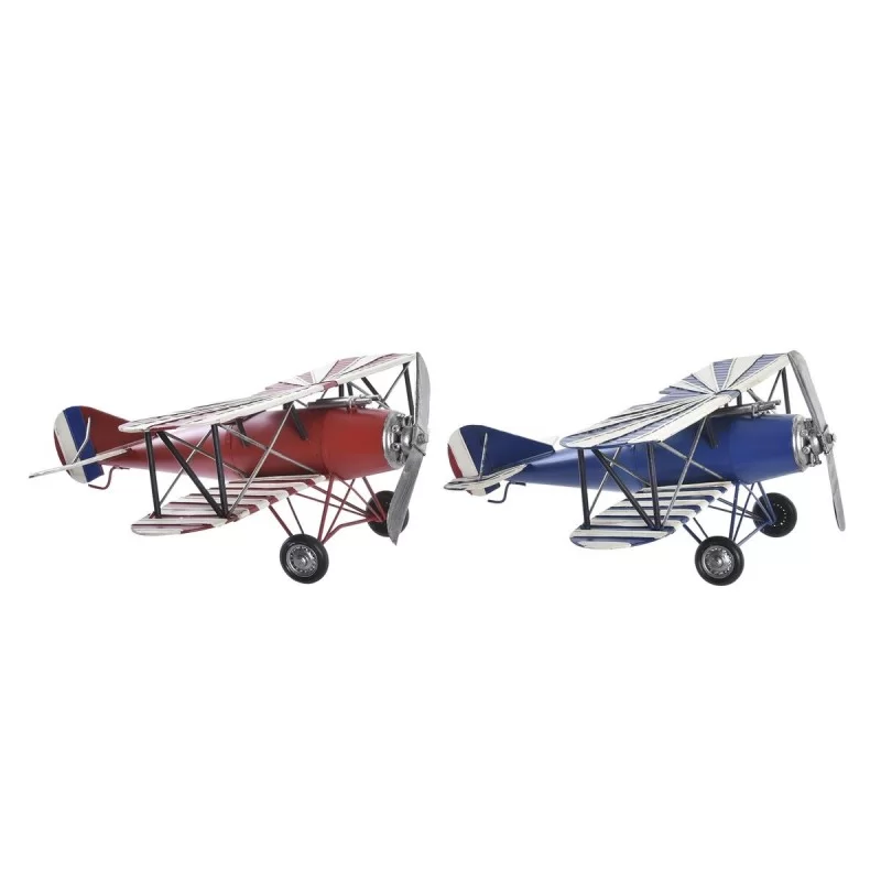 Decorative Figure DKD Home Decor 45 x 38 x 16 cm Aeroplane Vintage (2 Units)