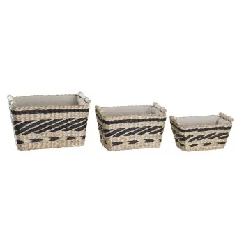 Basket set DKD Home Decor Polyester Colonial Fibre (38 x...
