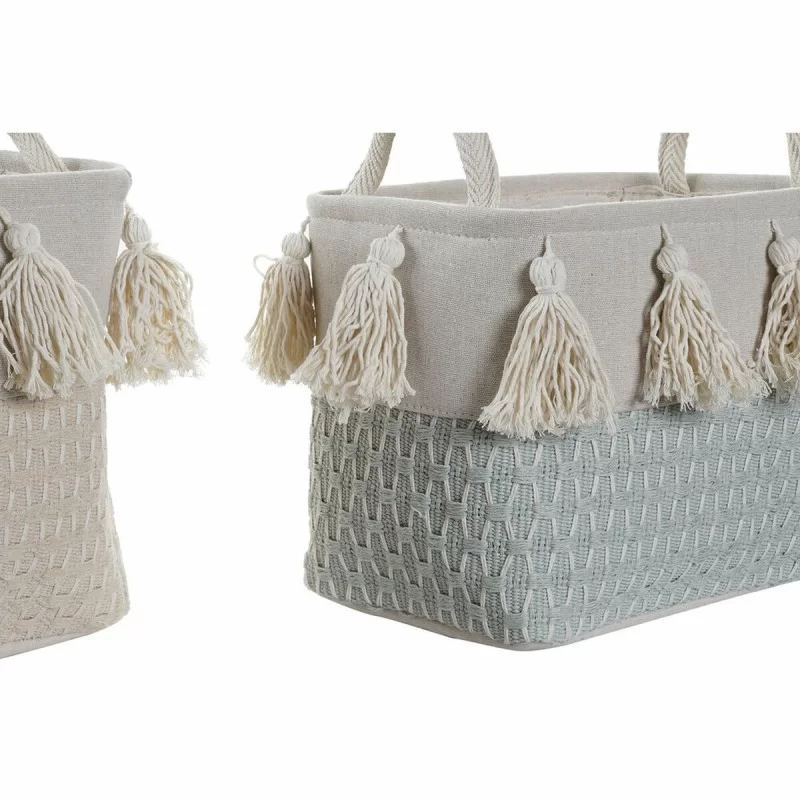 Basket set DKD Home Decor Polyester Fringe (40...