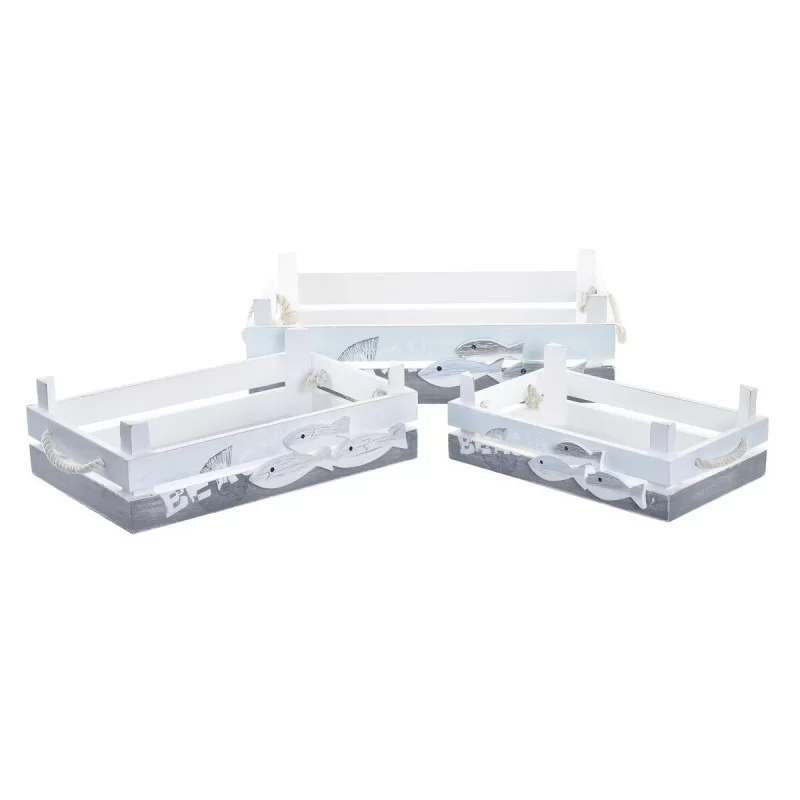 Set of decorative boxes DKD Home Decor Wood...