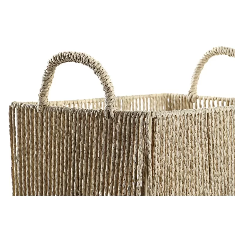 Basket set DKD Home Decor Metal Natural Fibre...
