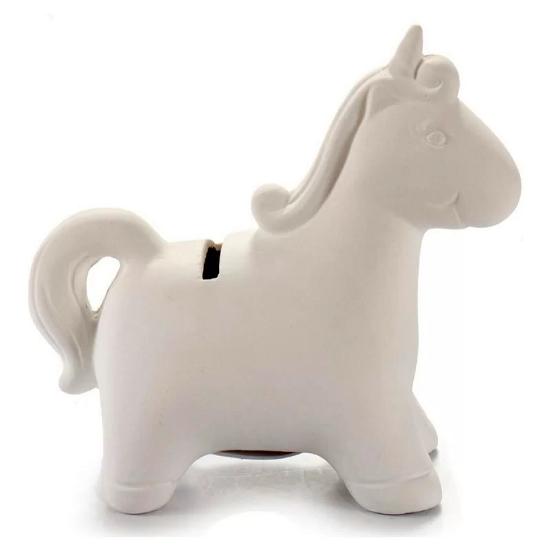 Money box Unicorn White Ceramic