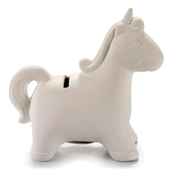 Money box Unicorn White Ceramic