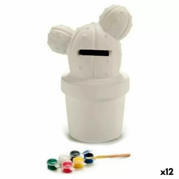 Money box Cactus Ceramic White (8,5 x 15 x 10,7 cm) (12...