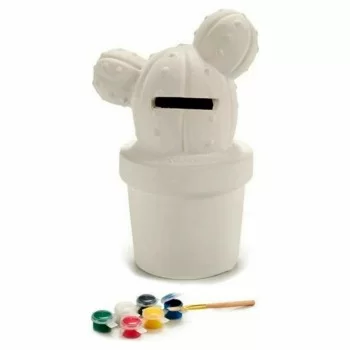 Money box Cactus Ceramic White (8,5 x 15 x 10,7 cm) (12... 2