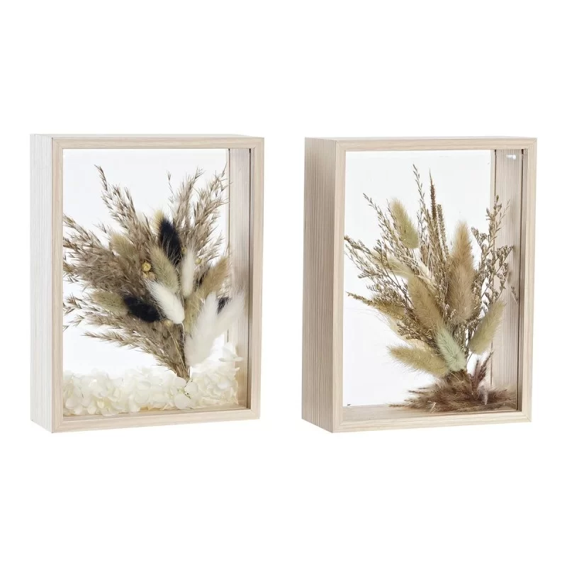 Decorative Flower DKD Home Decor 16 x 6 x 21 cm Beige Brown Flowers (2 Units)