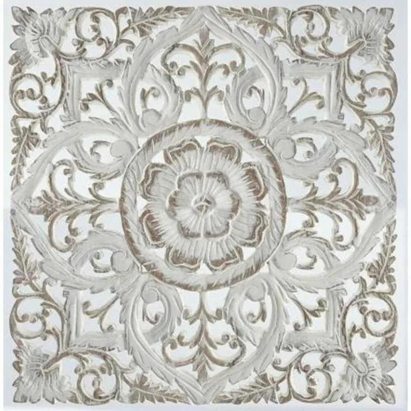 Wall Decoration DKD Home Decor White Mandala MDF Wood (60 x 2 x 60 cm)
