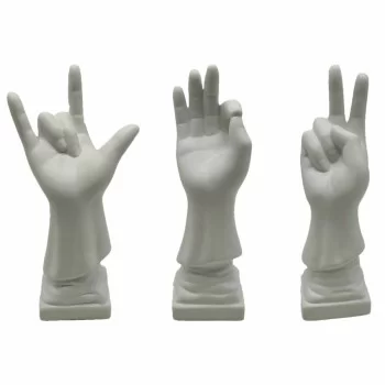 Decorative Figure DKD Home Decor White Hand 7 x 7 x 25 cm...