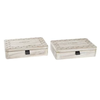 Decorative box DKD Home Decor Natural MDF Wood 28 x 18 x...