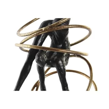 Decorative Figure DKD Home Decor Black Golden Metal Resin... 2