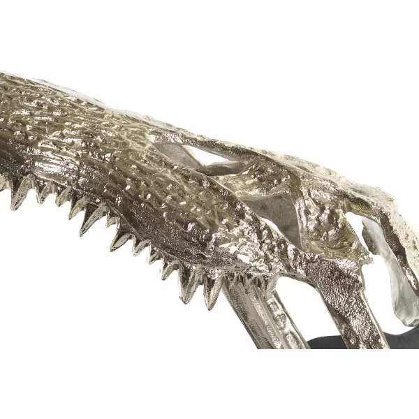 Decorative Figure DKD Home Decor Champagne Aluminium Dark grey Bicoloured Crocodile (55 x 26 x 39 cm)