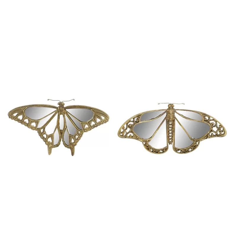 Wall Decoration DKD Home Decor 39,5 x 4 x 20 cm Golden (2 Units)