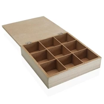 Decorative box Versa Tree Wood 24 x 6 x 24 cm 2