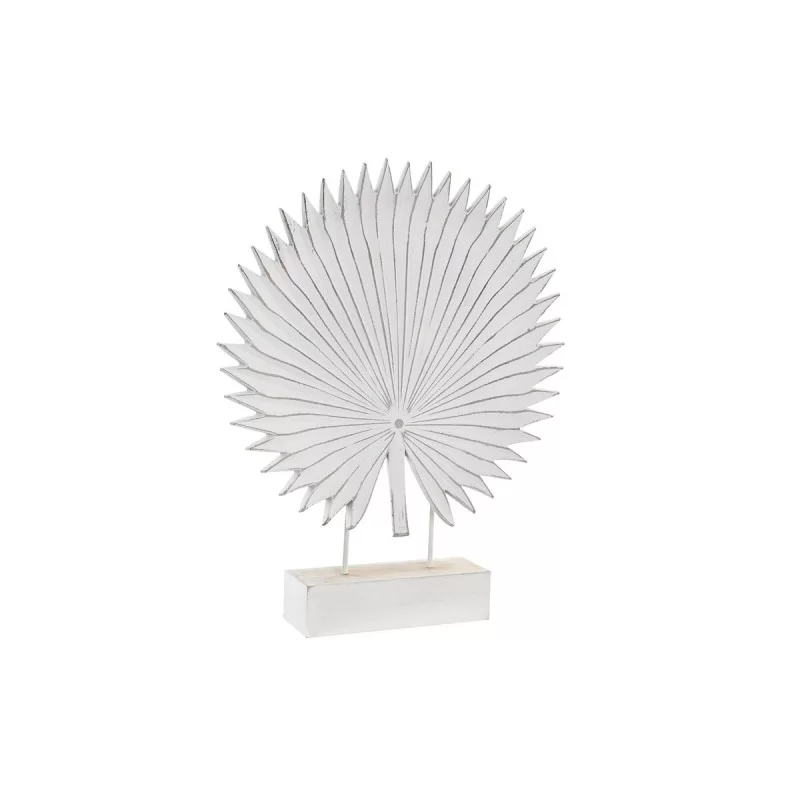 Decorative Figure DKD Home Decor 36 x 7 x 46 cm White Tropical Leaf of a plant