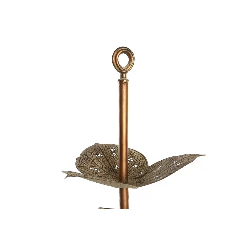 Tray DKD Home Decor Sheet Golden Metal Tropical...