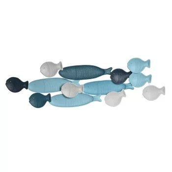 Wall Decoration DKD Home Decor Blue Metal White...