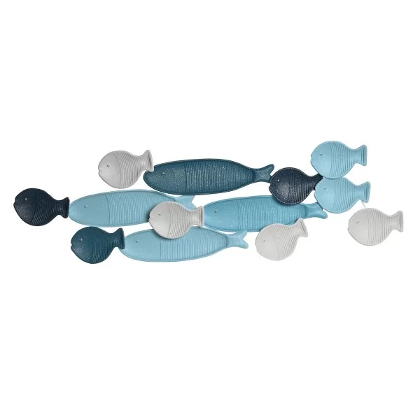Wall Decoration DKD Home Decor Blue Metal White Mediterranean Fish (105 x 5 x 31 cm)
