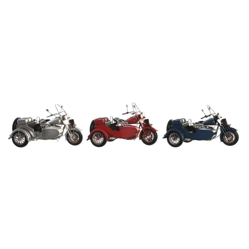 Decorative Figure DKD Home Decor 28 x 19,5 x 18 cm Red Silver Navy Blue Vintage (3 Pieces)