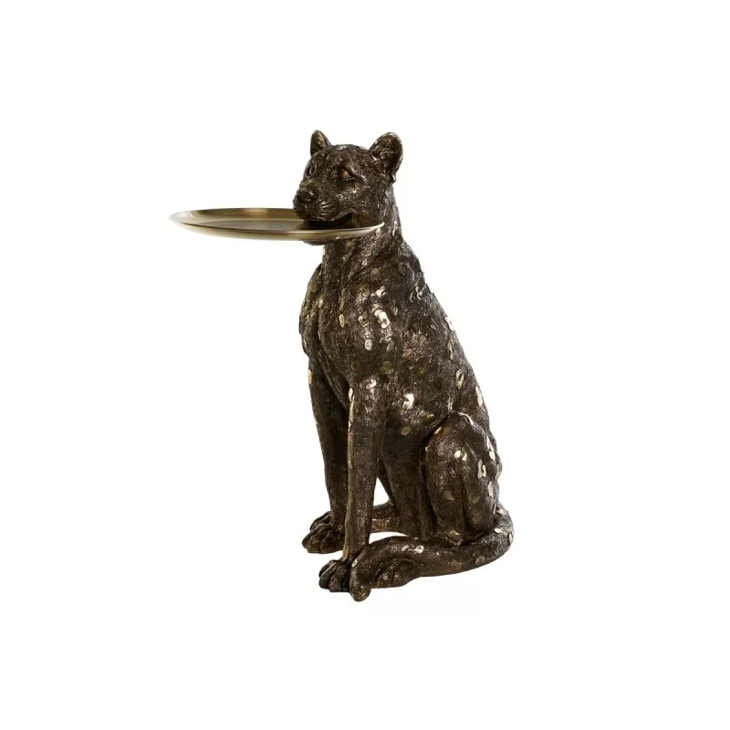 Decorative Figure DKD Home Decor 56,5 x 36,5 x 62 cm Golden Copper Leopard Resin