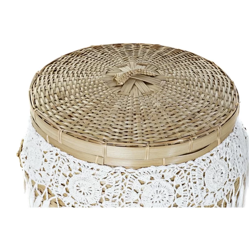 Basket set DKD Home Decor White Natural Bamboo...